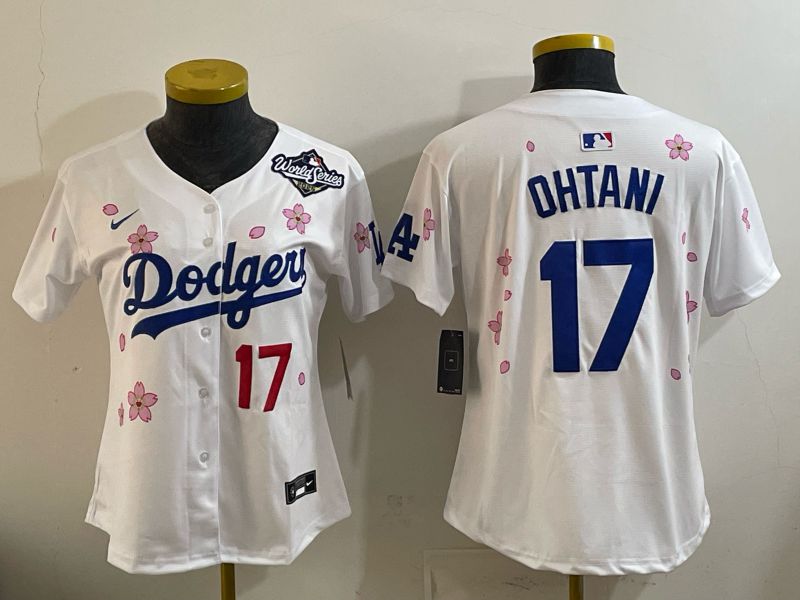 Women Nike 2026 Los Angeles Dodgers #17 Ohtani Sakura Edition Game MLB Jersey 06